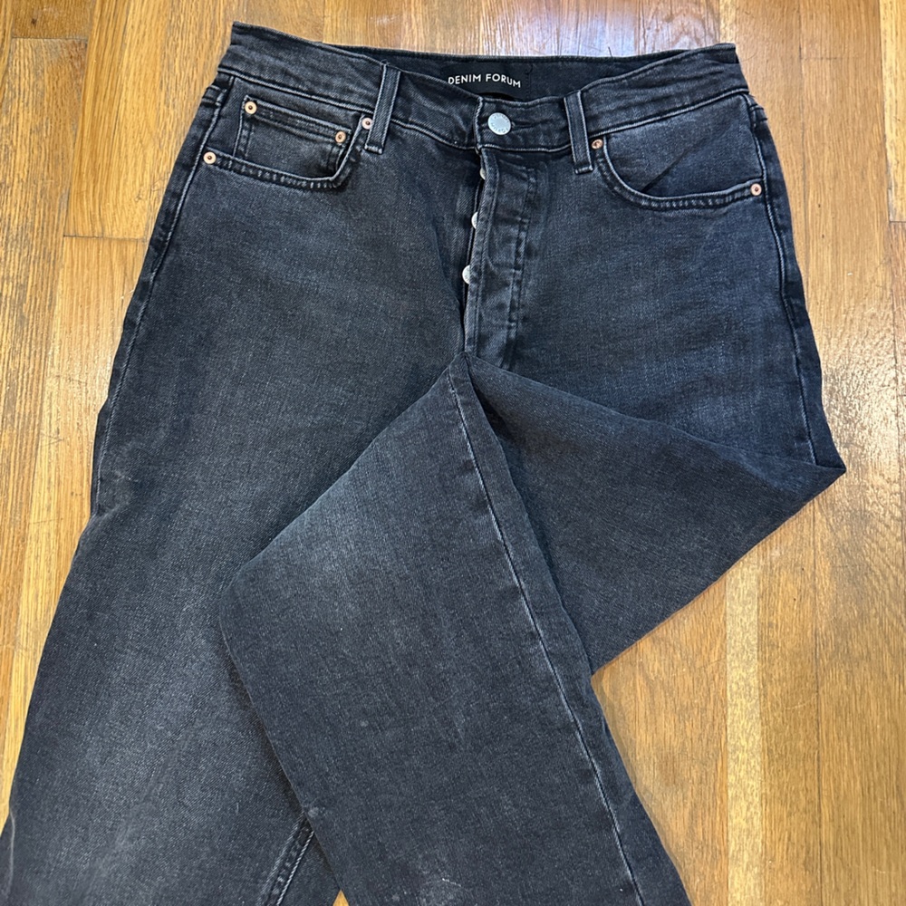 Denim Forum Charcoal High Rise Jeans